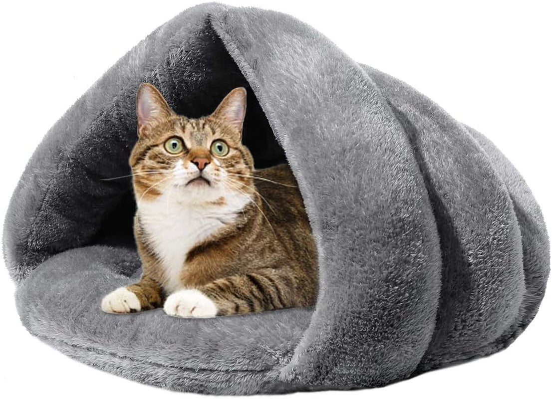 Cat Cuddle Cave Bed Self-Warming Cat Sleeping Bed Winter Pet Bed Cozy Sleeping House for Indoor Cats and Puppy